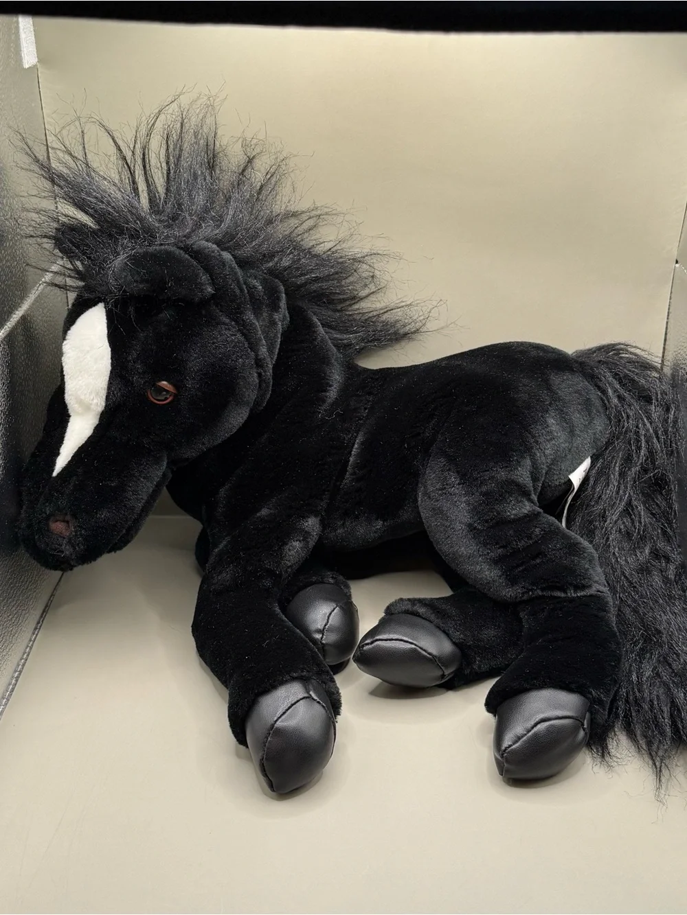 Folkmanis Folktails Black and White Horse Puppet Stuffed Animal Plush Full Body